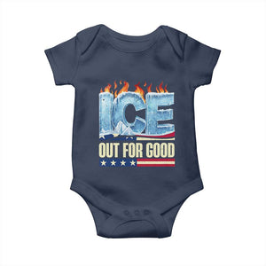Ice Out For Good Patriotic Protest Baby Onesie Patriotic Burn Ice Justice Political Resistance TS02 Navy Print Your Wear