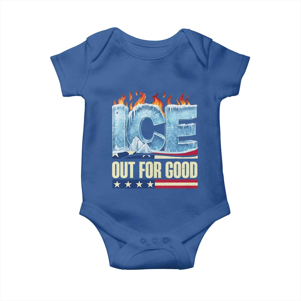 Ice Out For Good Patriotic Protest Baby Onesie Patriotic Burn Ice Justice Political Resistance TS02 Royal Blue Print Your Wear