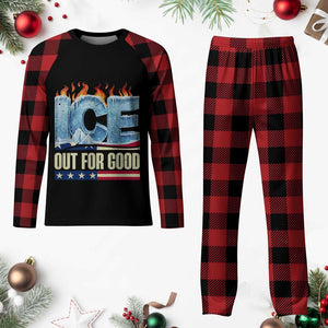 Ice Out For Good Patriotic Protest Plaid Pajama Set Patriotic Burn Ice Justice Political Resistance TS02 Buffalo Plaid Print Your Wear