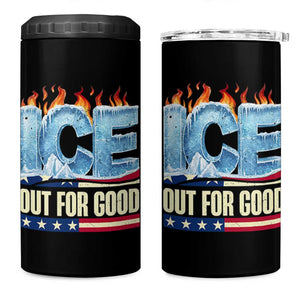 Ice Out For Good Patriotic Protest 4 in 1 Can Cooler Tumbler Patriotic Burn Ice Justice Political Resistance TS02 One Size: 16 oz Black Print Your Wear