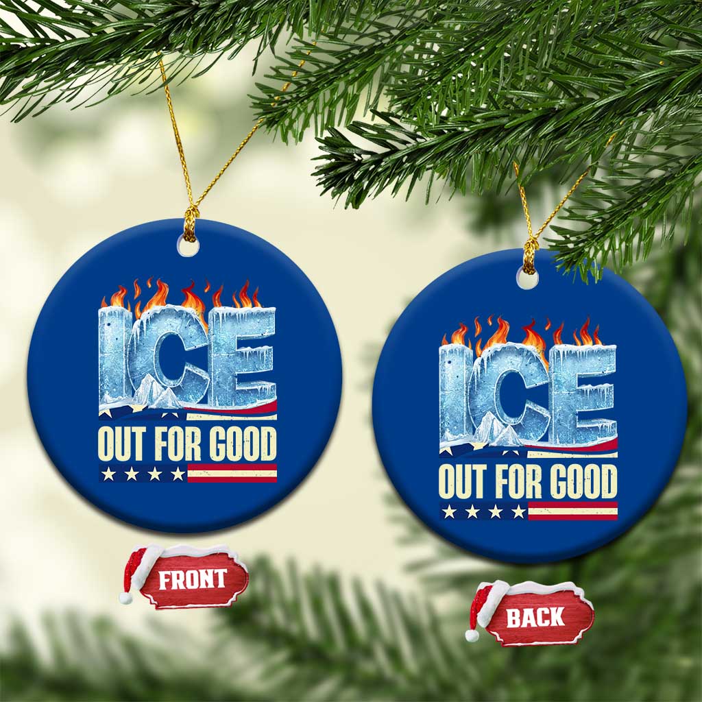 Ice Out For Good Patriotic Protest Ceramic Ornament Patriotic Burn Ice Justice Political Resistance TS02 1pc Blue Print Your Wear