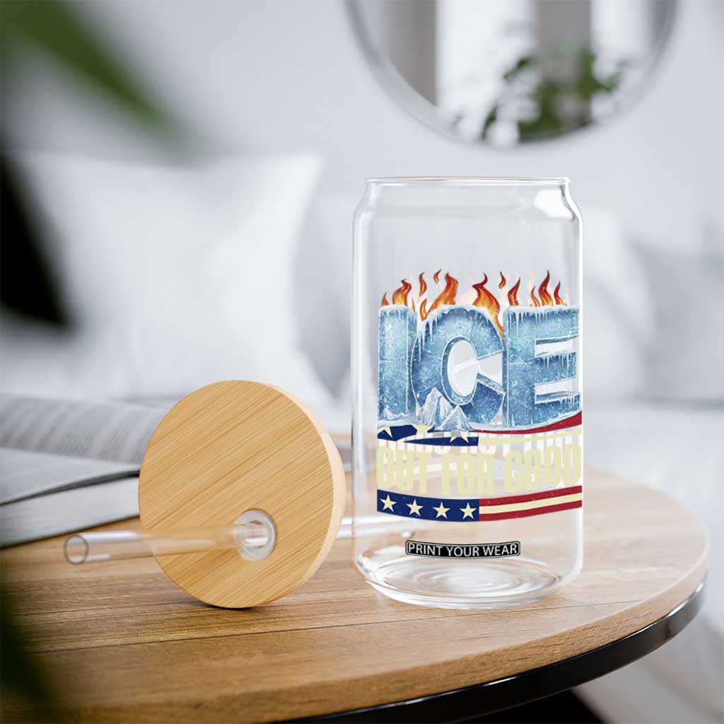 Ice Out For Good Patriotic Protest Glass Can Patriotic Burn Ice Justice Political Resistance TS02 Print Your Wear