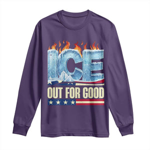 Ice Out For Good Patriotic Protest Long Sleeve Shirt Patriotic Burn Ice Justice Political Resistance TS02 Purple Print Your Wear