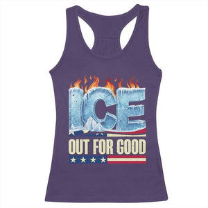 Ice Out For Good Patriotic Protest Racerback Tank Top Patriotic Burn Ice Justice Political Resistance TS02 Purple Print Your Wear