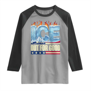 Ice Out For Good Patriotic Protest Raglan Shirt Patriotic Burn Ice Justice Political Resistance TS02 Sport Gray Black Print Your Wear