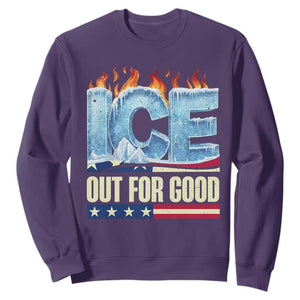Ice Out For Good Patriotic Protest Sweatshirt Patriotic Burn Ice Justice Political Resistance TS02 Purple Print Your Wear