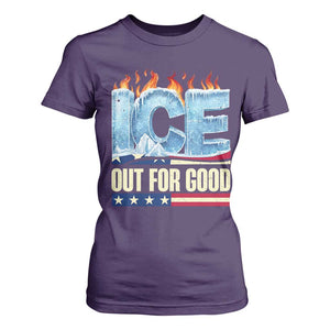 Ice Out For Good Patriotic Protest T Shirt For Women Patriotic Burn Ice Justice Political Resistance TS02 Purple Print Your Wear