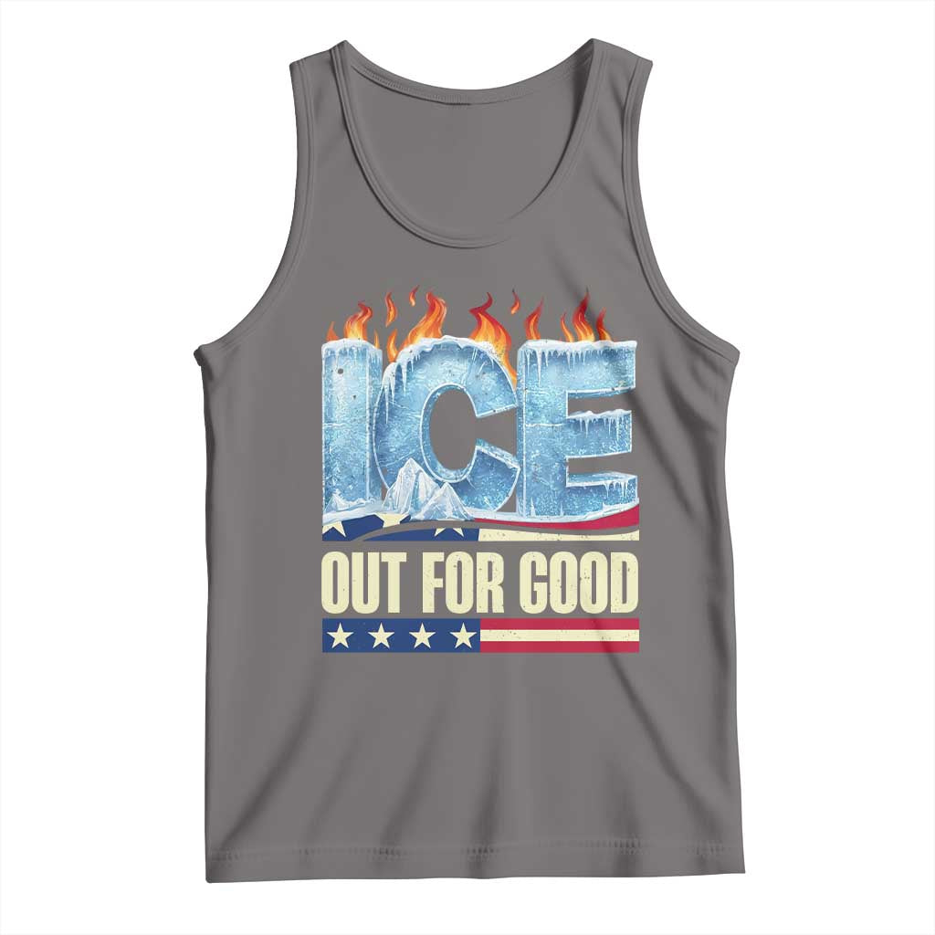 Ice Out For Good Patriotic Protest Tank Top Patriotic Burn Ice Justice Political Resistance TS02 Deep Heather Print Your Wear