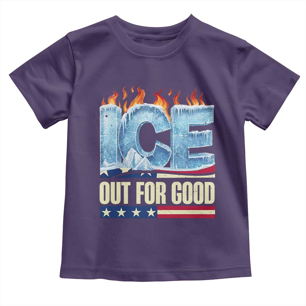 Ice Out For Good Patriotic Protest Toddler T Shirt Patriotic Burn Ice Justice Political Resistance TS02 Purple Print Your Wear