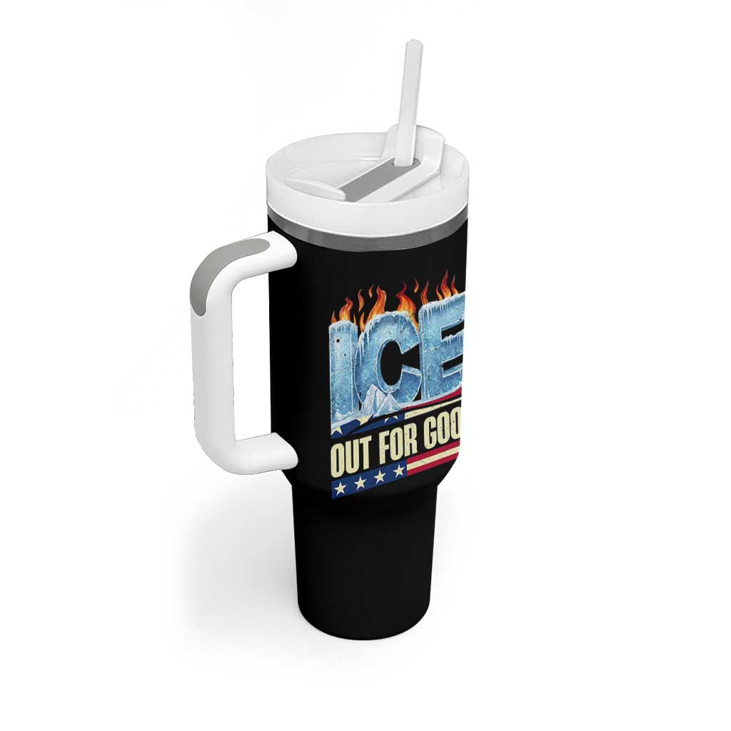 Ice Out For Good Patriotic Protest Tumbler With Handle Patriotic Burn Ice Justice Political Resistance TS02 Print Your Wear