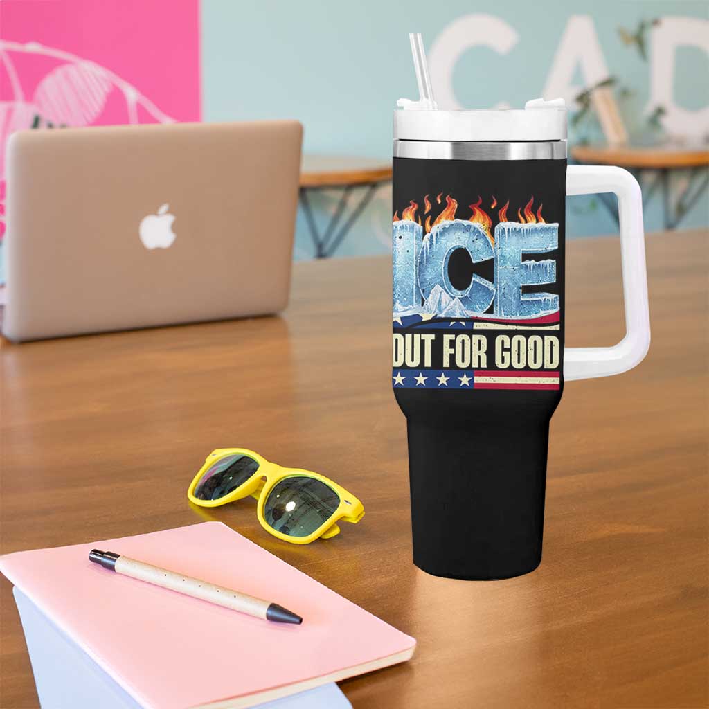 Ice Out For Good Patriotic Protest Tumbler With Handle Patriotic Burn Ice Justice Political Resistance TS02 Print Your Wear