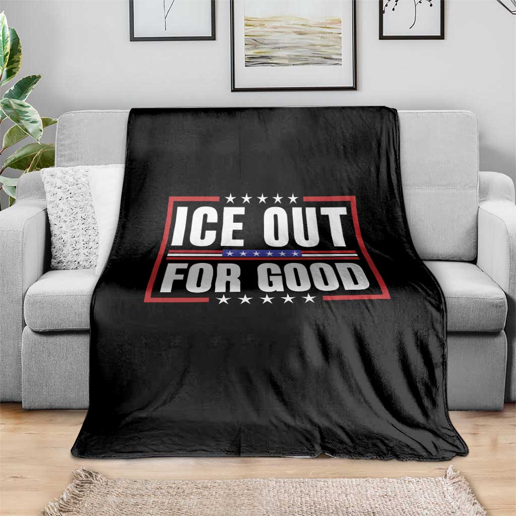 Ice Out For Good Patriotic Protest Throw Blanket Justice Resistance Red White and Blue TS02 Print Your Wear