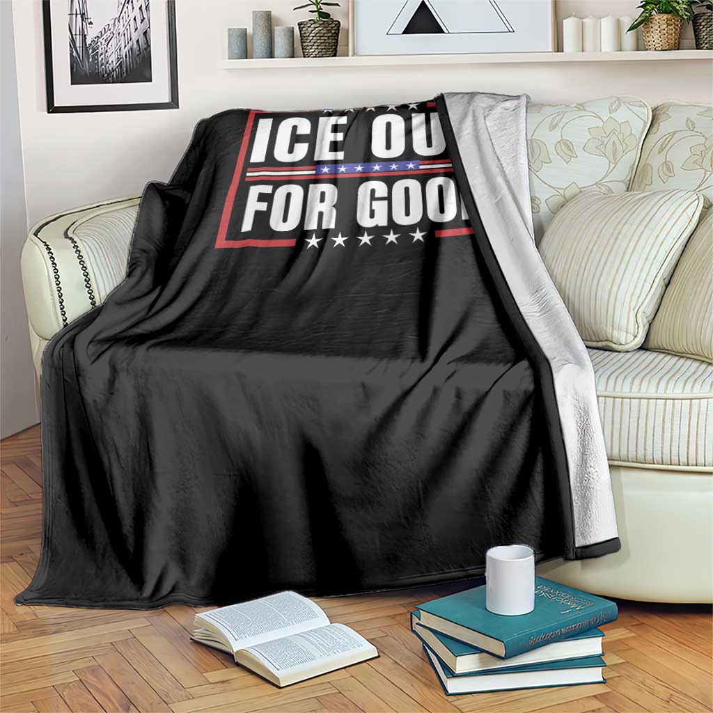 Ice Out For Good Patriotic Protest Throw Blanket Justice Resistance Red White and Blue TS02 Print Your Wear