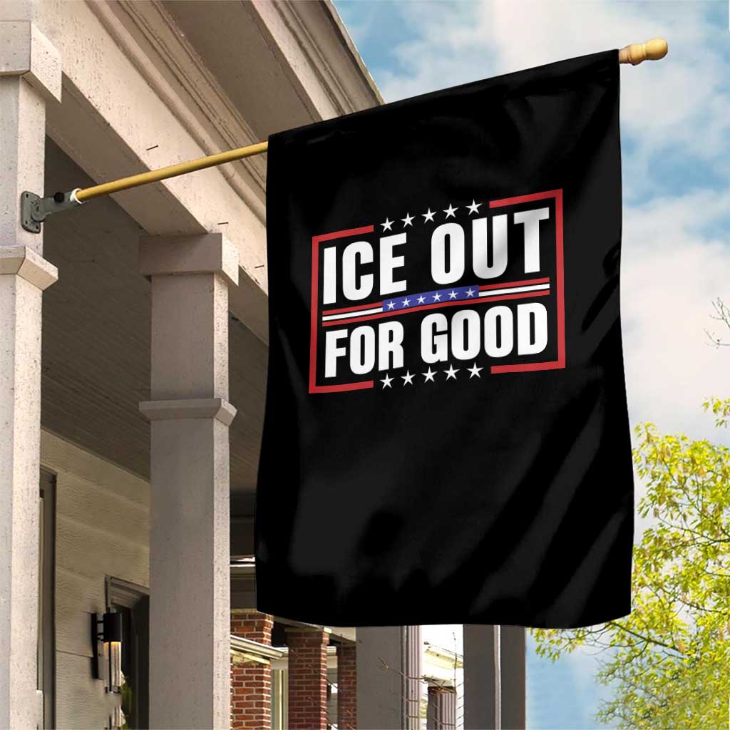 Ice Out For Good Patriotic Protest Garden Flag Justice Resistance Red White and Blue TS02 Print Your Wear