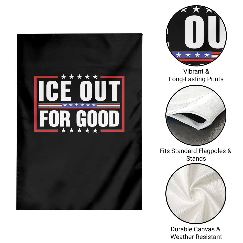 Ice Out For Good Patriotic Protest Garden Flag Justice Resistance Red White and Blue TS02 Print Your Wear