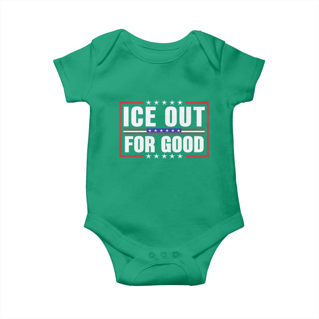 Ice Out For Good Patriotic Protest Baby Onesie Justice Resistance Red White and Blue TS02 Irish Green Print Your Wear