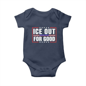 Ice Out For Good Patriotic Protest Baby Onesie Justice Resistance Red White and Blue TS02 Navy Print Your Wear