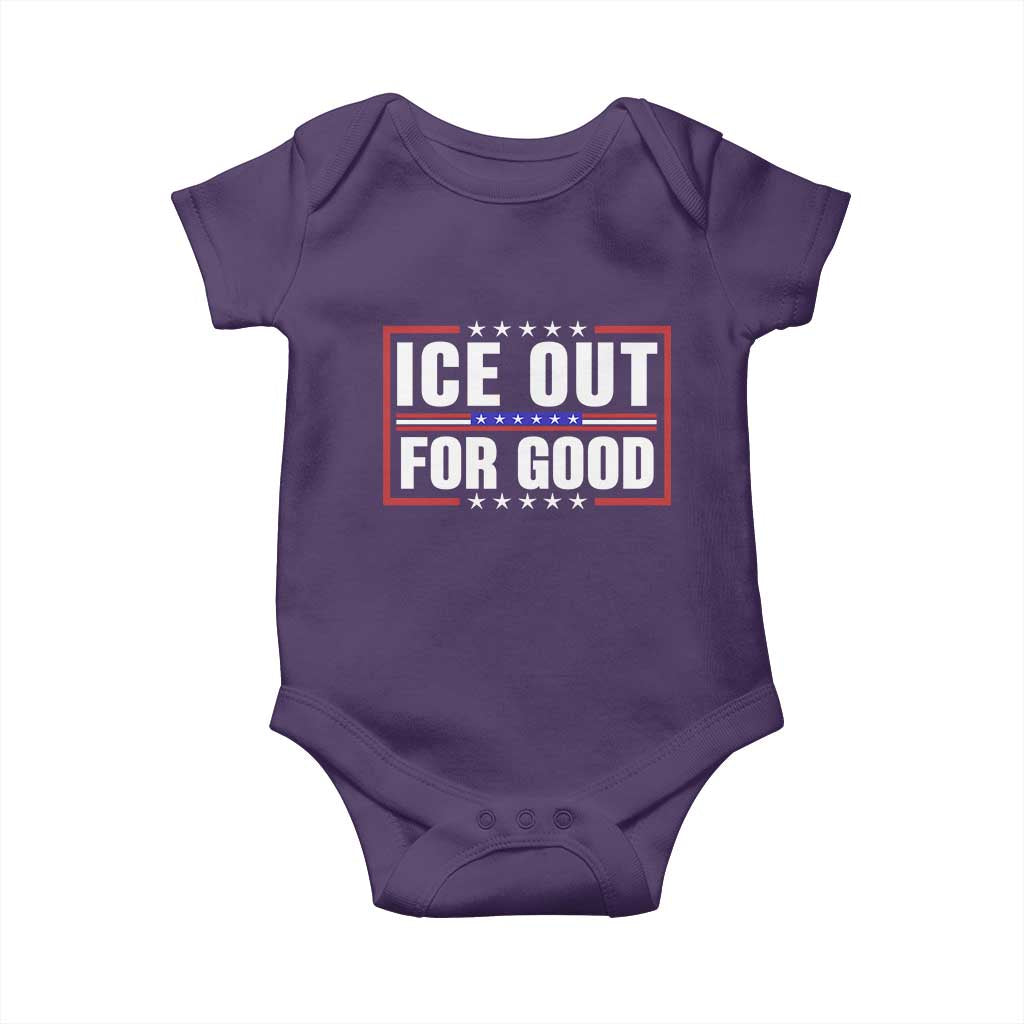 Ice Out For Good Patriotic Protest Baby Onesie Justice Resistance Red White and Blue TS02 Purple Print Your Wear
