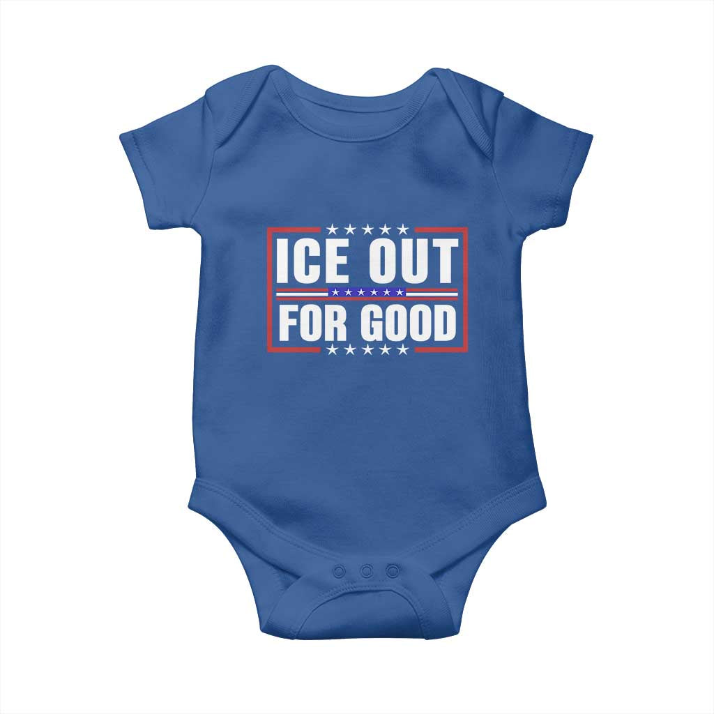 Ice Out For Good Patriotic Protest Baby Onesie Justice Resistance Red White and Blue TS02 Royal Blue Print Your Wear