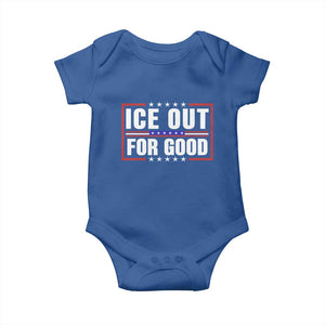 Ice Out For Good Patriotic Protest Baby Onesie Justice Resistance Red White and Blue TS02 Royal Blue Print Your Wear