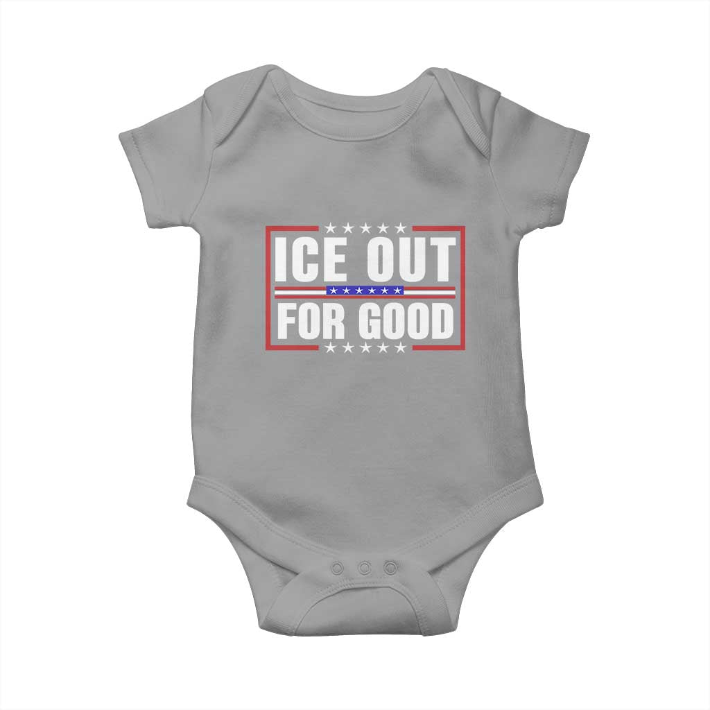 Ice Out For Good Patriotic Protest Baby Onesie Justice Resistance Red White and Blue TS02 Sport Gray Print Your Wear