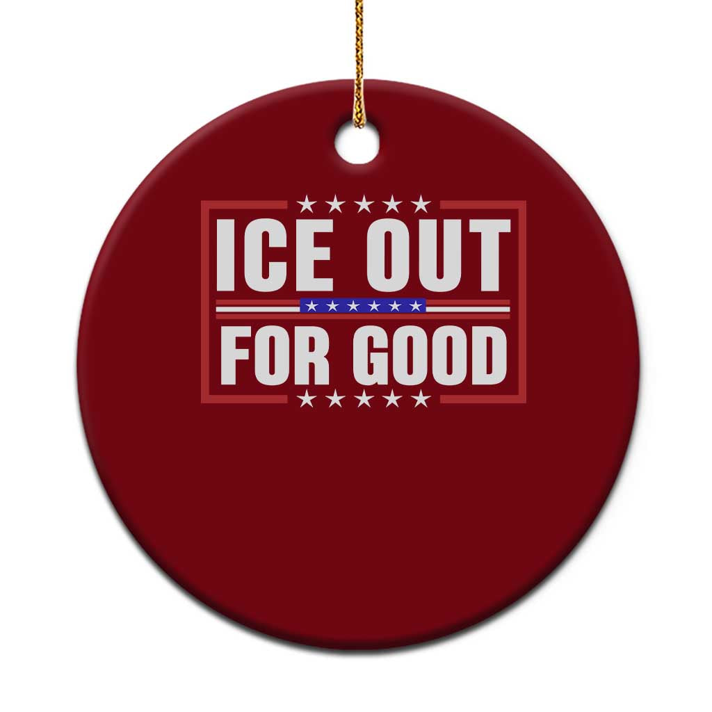 Ice Out For Good Patriotic Protest Ceramic Ornament Justice Resistance Red White and Blue TS02 1pc Red Print Your Wear