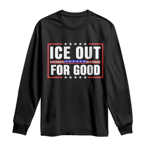 Ice Out For Good Patriotic Protest Long Sleeve Shirt Justice Resistance Red White and Blue TS02 Black Print Your Wear