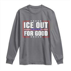 Ice Out For Good Patriotic Protest Long Sleeve Shirt Justice Resistance Red White and Blue TS02 Charcoal Print Your Wear