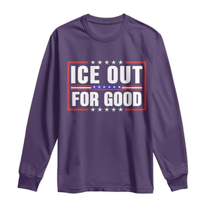 Ice Out For Good Patriotic Protest Long Sleeve Shirt Justice Resistance Red White and Blue TS02 Purple Print Your Wear