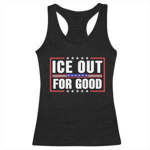 Ice Out For Good Patriotic Protest Racerback Tank Top Justice Resistance Red White and Blue TS02 Black Print Your Wear