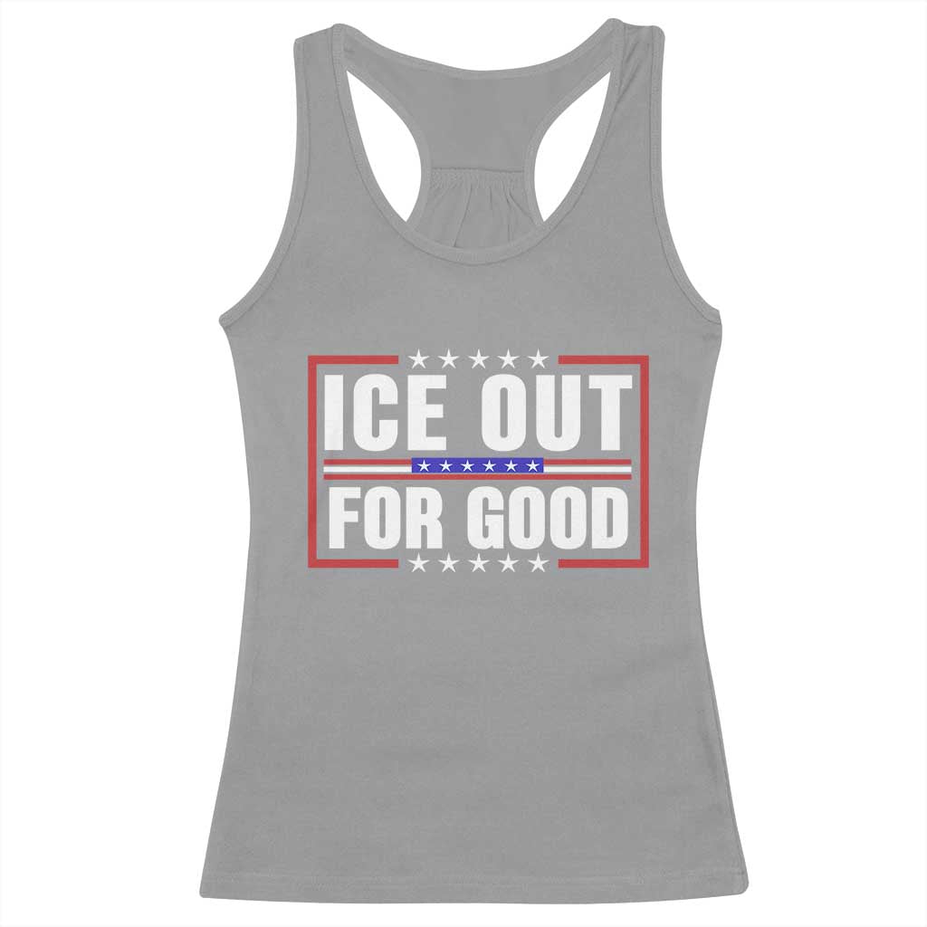 Ice Out For Good Patriotic Protest Racerback Tank Top Justice Resistance Red White and Blue TS02 Sport Gray Print Your Wear