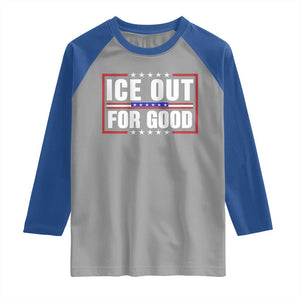 Ice Out For Good Patriotic Protest Raglan Shirt Justice Resistance Red White and Blue TS02 Sport Gray Royal Print Your Wear