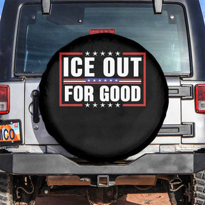 Ice Out For Good Patriotic Protest Spare Tire Cover Justice Resistance Red White and Blue TS02 No hole Black Print Your Wear