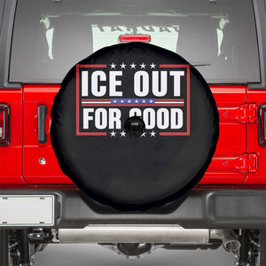 Ice Out For Good Patriotic Protest Spare Tire Cover Justice Resistance Red White and Blue TS02 Black Print Your Wear