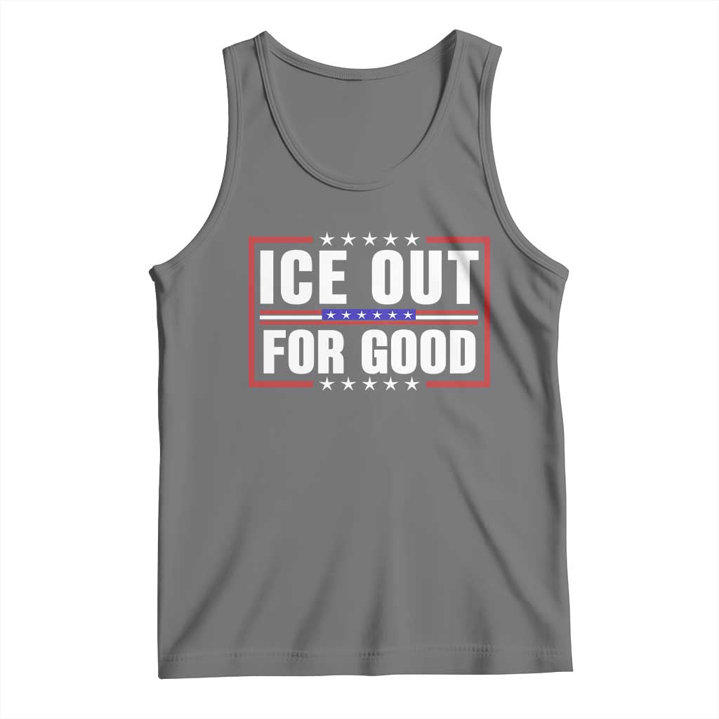 Ice Out For Good Patriotic Protest Tank Top Justice Resistance Red White and Blue TS02 Black Heather Print Your Wear