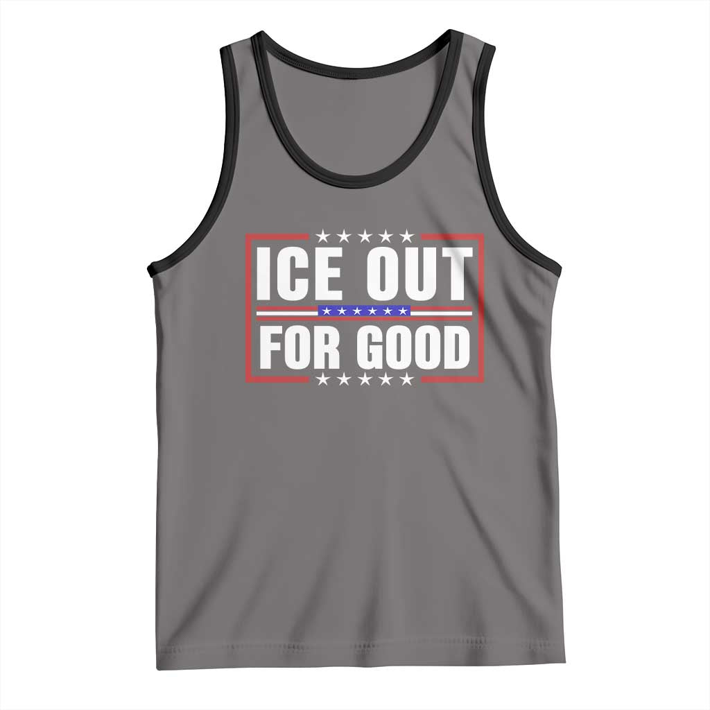 Ice Out For Good Patriotic Protest Tank Top Justice Resistance Red White and Blue TS02 Deep Heather Black Print Your Wear