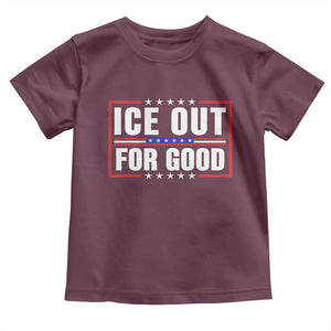 Ice Out For Good Patriotic Protest Toddler T Shirt Justice Resistance Red White and Blue TS02 Maroon Print Your Wear