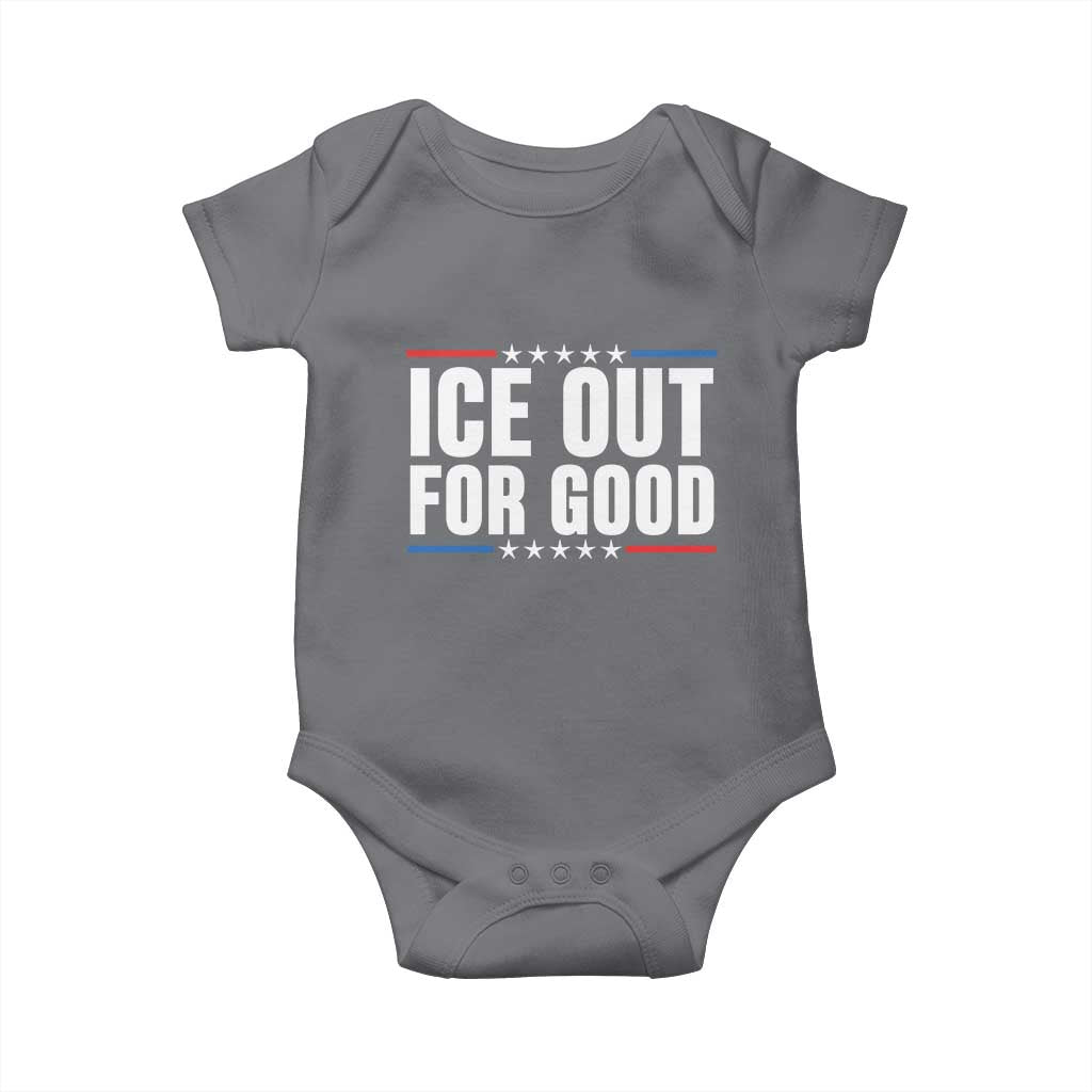 Ice Out For Good Patriotic Protest Baby Onesie Justice Political Resistance TS02 Charcoal Print Your Wear