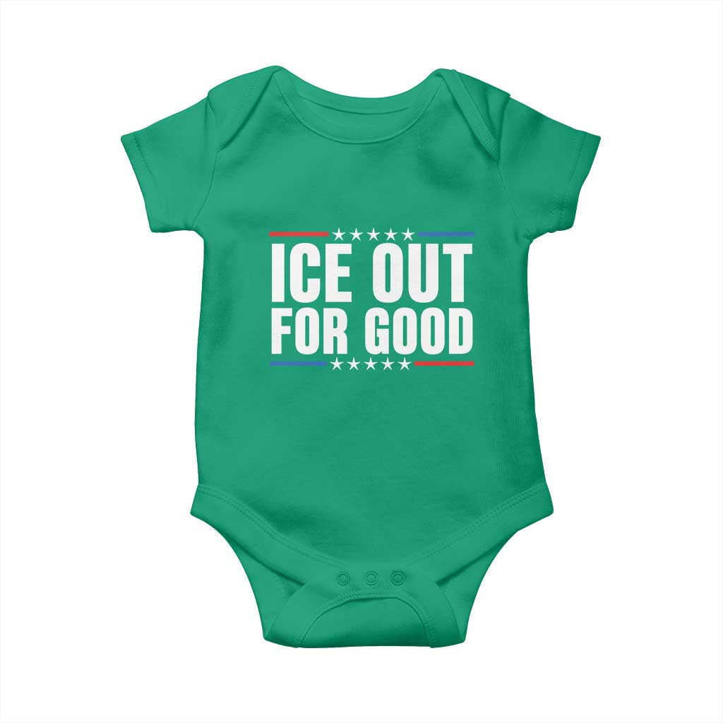 Ice Out For Good Patriotic Protest Baby Onesie Justice Political Resistance TS02 Irish Green Print Your Wear