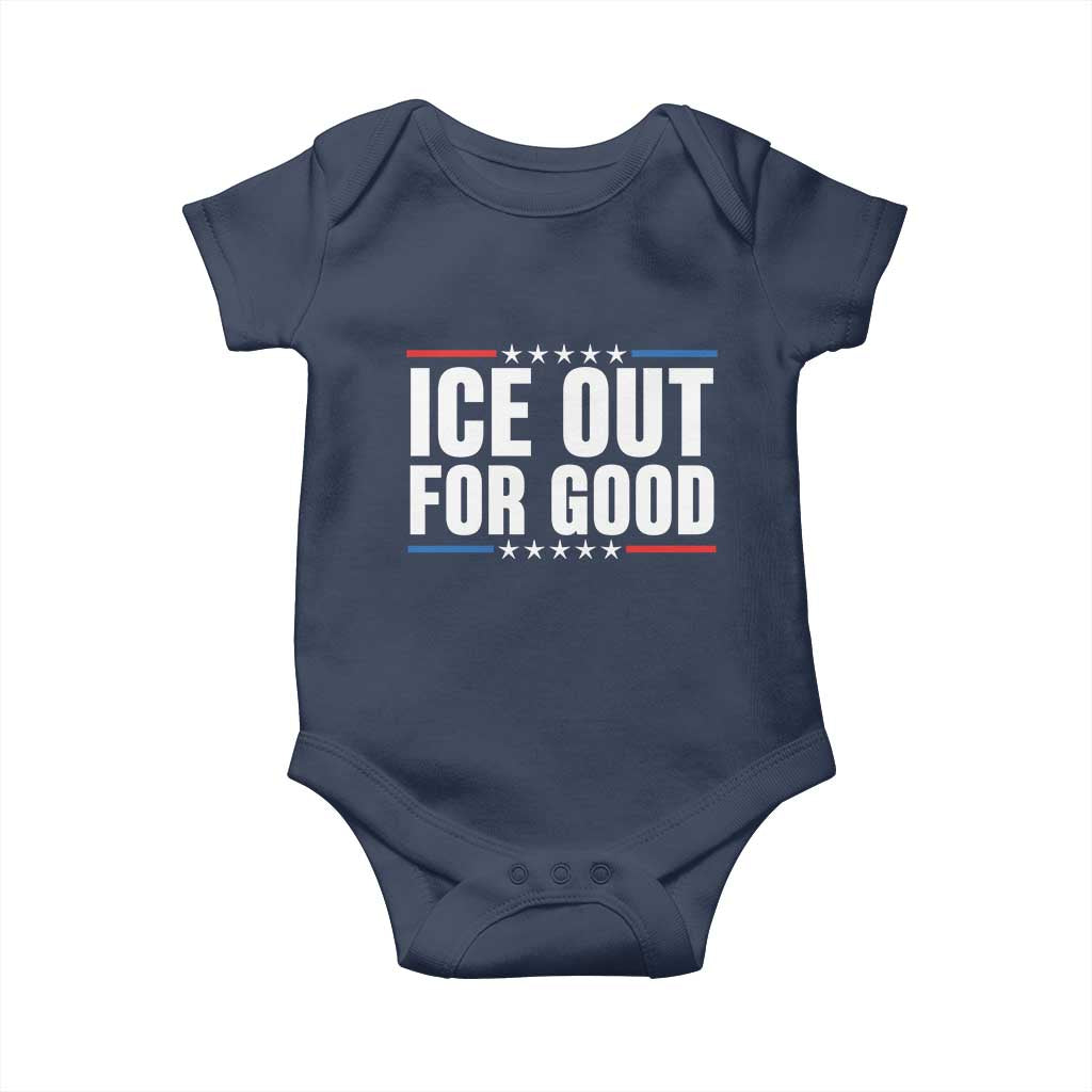 Ice Out For Good Patriotic Protest Baby Onesie Justice Political Resistance TS02 Navy Print Your Wear