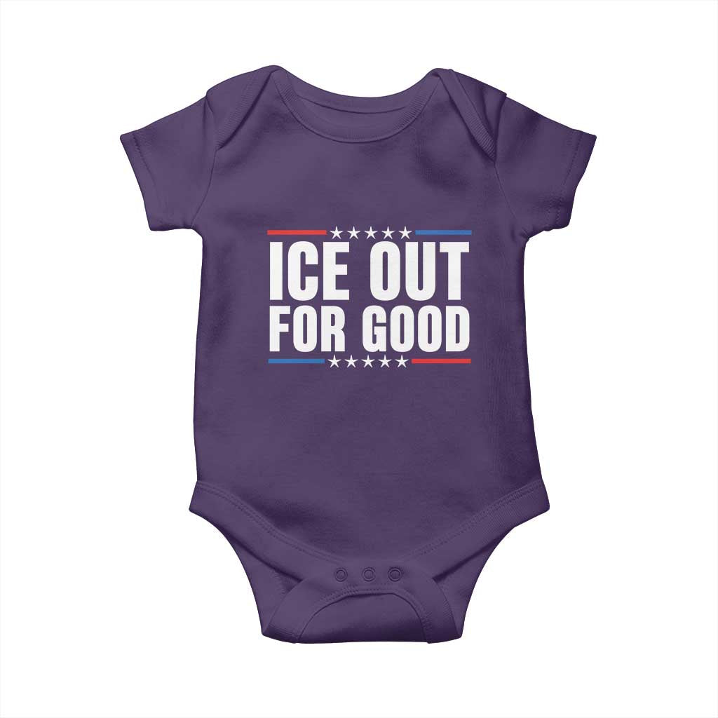 Ice Out For Good Patriotic Protest Baby Onesie Justice Political Resistance TS02 Purple Print Your Wear