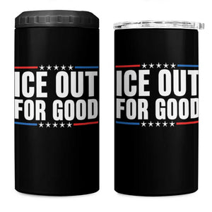 Ice Out For Good Patriotic Protest 4 in 1 Can Cooler Tumbler Justice Political Resistance TS02 One Size: 16 oz Black Print Your Wear