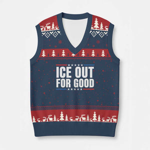 Ice Out For Good Patriotic Protest V-Neck Knit Sweater Vest Justice Political Resistance TS02 Navy Red Print Your Wear