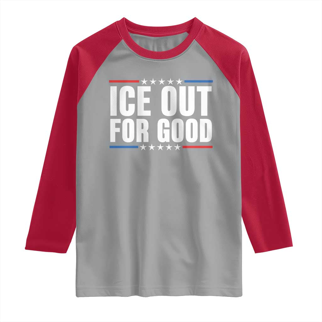 Ice Out For Good Patriotic Protest Raglan Shirt Justice Political Resistance TS02 Sport Gray Red Print Your Wear