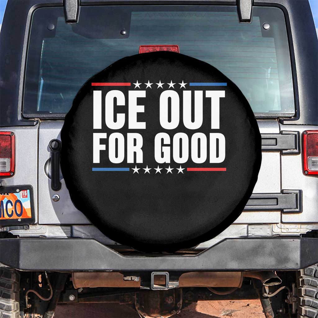 Ice Out For Good Patriotic Protest Spare Tire Cover Justice Political Resistance TS02 No hole Black Print Your Wear