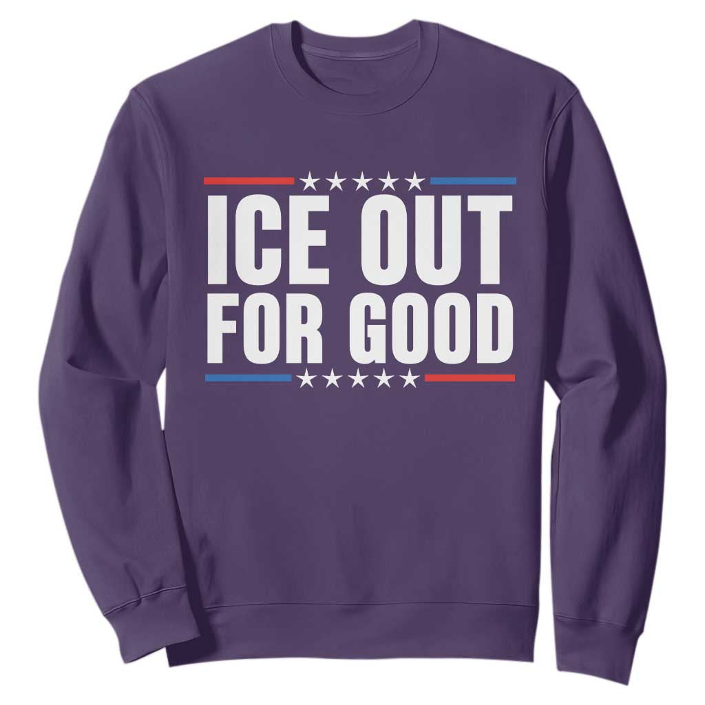 Ice Out For Good Patriotic Protest Sweatshirt Justice Political Resistance TS02 Purple Print Your Wear