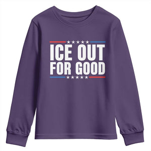 Ice Out For Good Patriotic Protest Youth Sweatshirt Justice Political Resistance TS02 Purple Print Your Wear