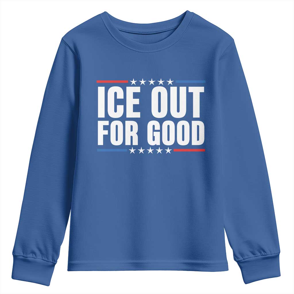 Ice Out For Good Patriotic Protest Youth Sweatshirt Justice Political Resistance TS02 Royal Blue Print Your Wear