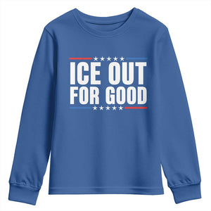 Ice Out For Good Patriotic Protest Youth Sweatshirt Justice Political Resistance TS02 Royal Blue Print Your Wear