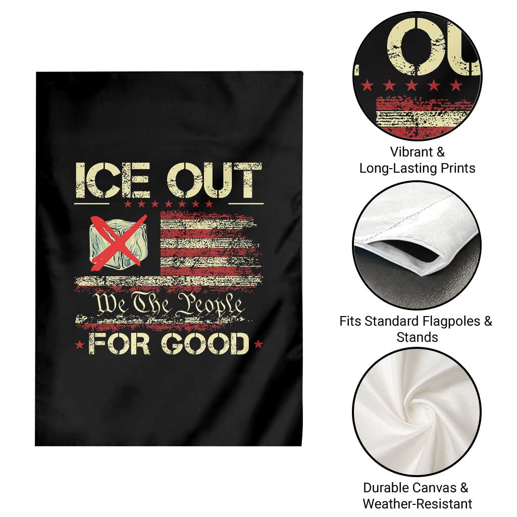 Ice Out For Good We The People Garden Flag Justice and Freedom Political Resistance American Flag TS02 Print Your Wear